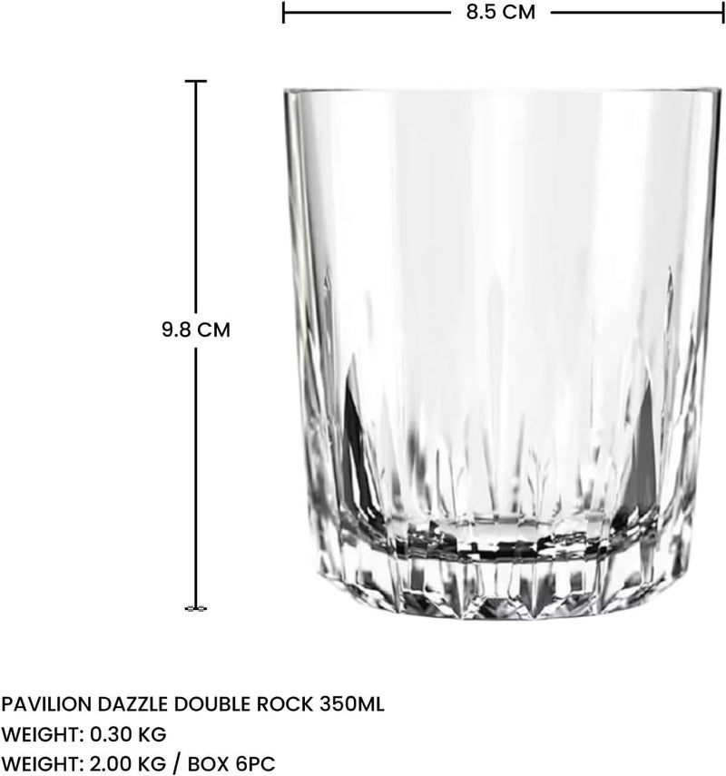 Lucaris Pavilion Dazzle Double Old Fashioned/Rocks Glass - 350ml (Set of 6) - Premium Crystal for Whiskey, Cocktails, Spirits - Image 3